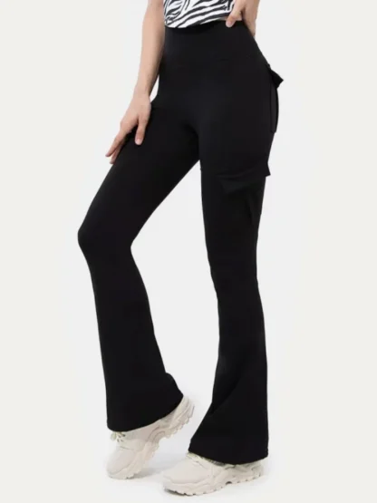 Bootcut Cargo Solid Flare Pants