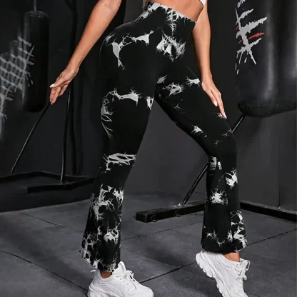 Seamless Tie Dye Flare Leggings - Image 6