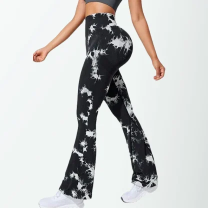 Tie Dyed Yoga Flare Leggings - Image 2