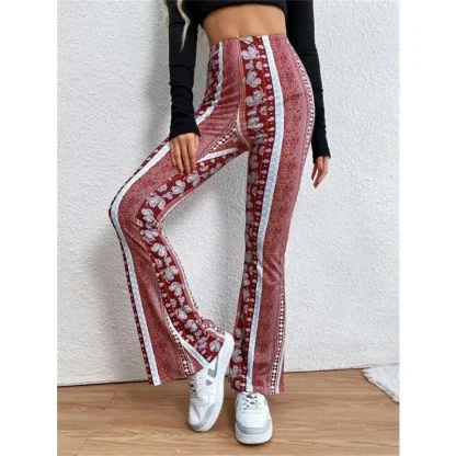 Boho-style Print Flare Leggings - Image 4