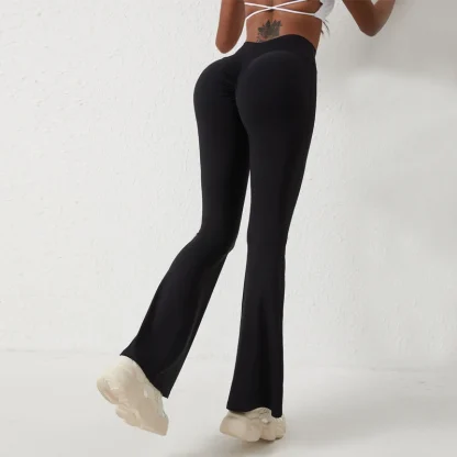 Yoga Plain Color Flare Leggings - Image 5