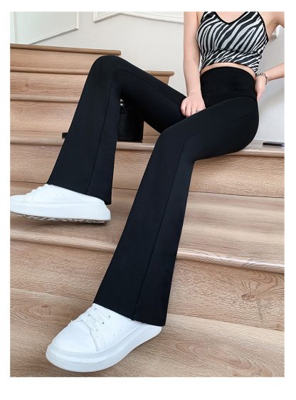 Seamless Solid Flare Leggings - Image 4