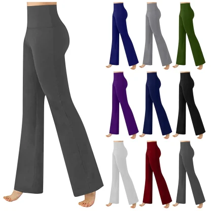 Solid High-waist Flare Leggings - Image 6