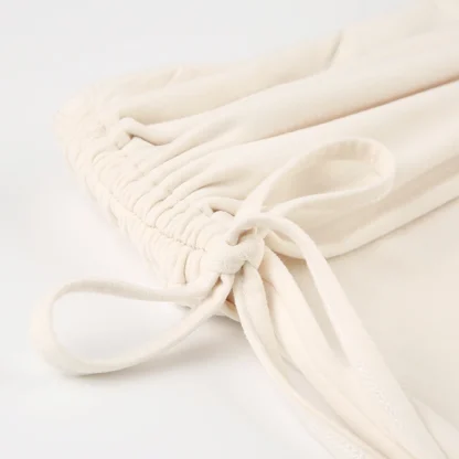 Chic Drawstring Plain Flare Leggings - Image 5