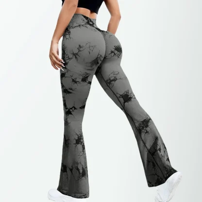Tie Dyed Yoga Flare Leggings - Image 4