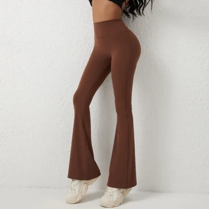 Yoga Plain Color Flare Leggings - Image 4