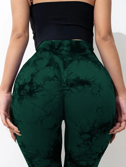 Tie Dyed Print Flare Leggings - Image 6