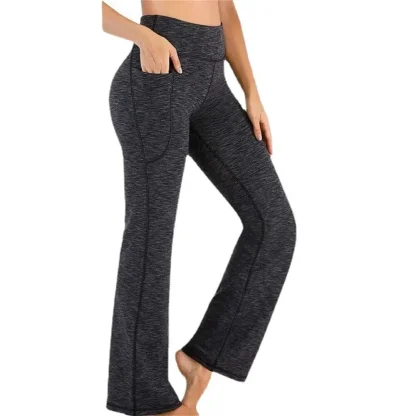 Stretchable Solid Color Flare Leggings - Image 5