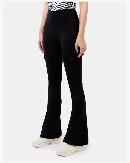 Bootcut Cargo Solid Flare Pants - Image 4