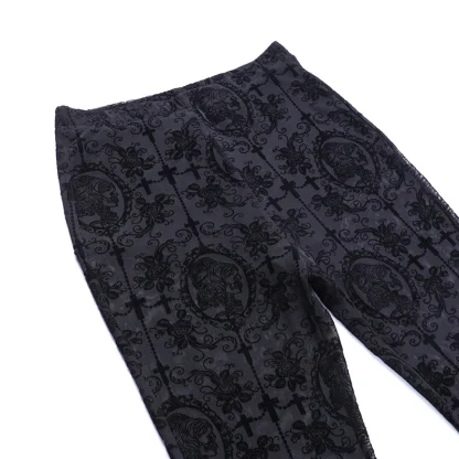 See-through Lace Flare Leggings - Image 4