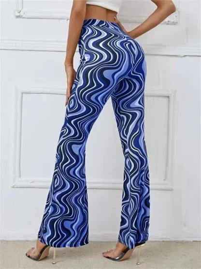 Wavy Prints Flare Leggings - Image 3