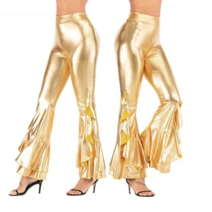 Metallic Ruffles Flare Leggings - Image 2