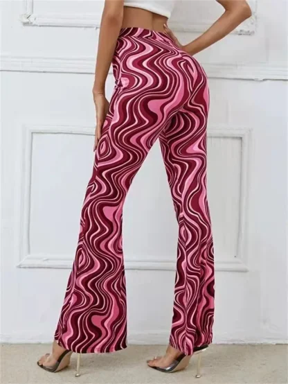 Wavy Prints Flare Leggings - Image 7