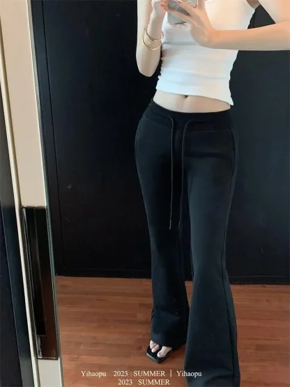 Low-rise Drawstring Flare Leggings - Image 4