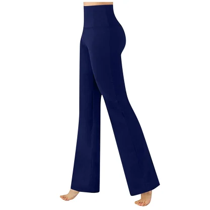 Solid High-waist Flare Leggings - Image 4