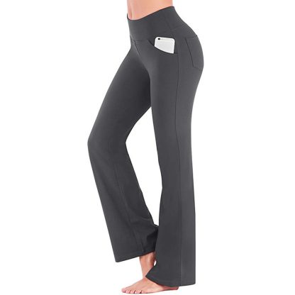 Open Pocket Solid Flare Leggings