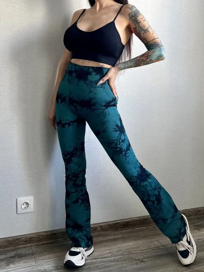Tie Dyed Yoga Flare Leggings - Image 6