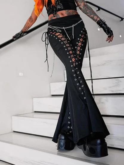 Sexy Gothic Flare Leggings - Image 2