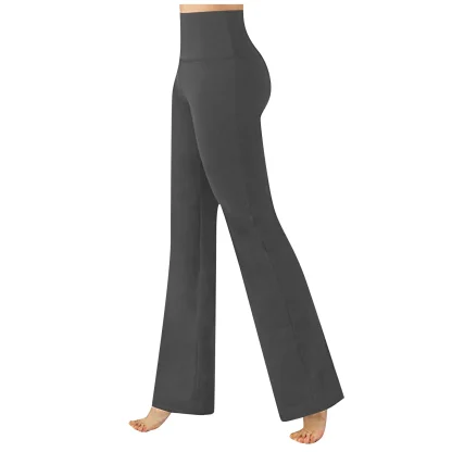 Solid High-waist Flare Leggings