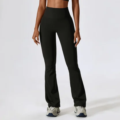 Tummy Control Plain Flare Leggings - Image 5