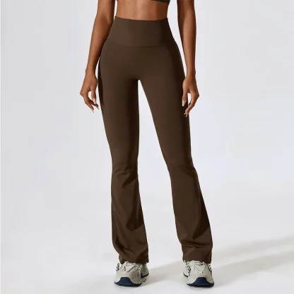 Tummy Control Plain Flare Leggings - Image 4