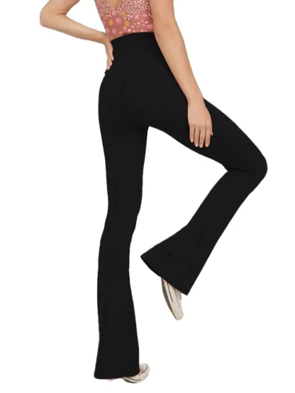 Tummy Control Solid Flare Leggings - Image 2