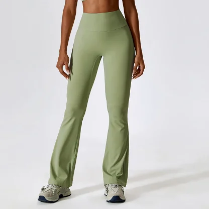 Tummy Control Plain Flare Leggings - Image 3