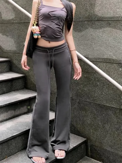 Low-rise Drawstring Flare Leggings - Image 3